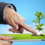 Modern green technology for ecology protection illustration