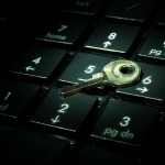 The key on the numeric keypad as a metaphorical  prsentation of security systems