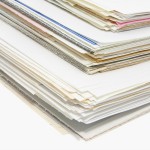 Stacks of Business Documents Close Up