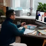 Photo by Diva Plavalaguna: https://www.pexels.com/photo/teacher-video-calling-with-his-students-using-a-computer-6937871/