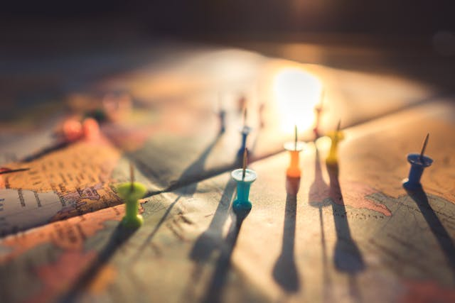 Photo by Aksonsat Uanthoeng: https://www.pexels.com/photo/close-up-photo-of-assorted-color-of-push-pins-on-map-1078850/