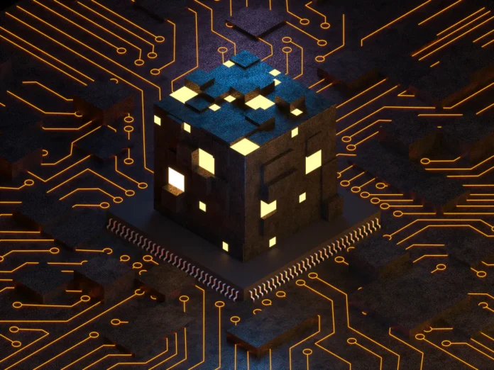 Cube with circuits