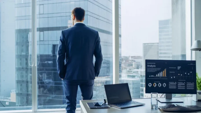 CFO looking out office window